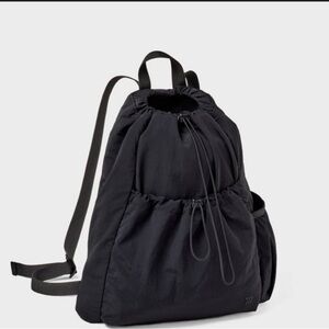 all in motion Black Drawstring Backpack